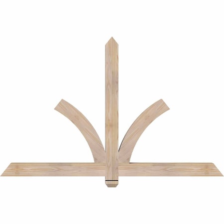 Ekena Millwork Redmond Smooth Timber Gable Bracket, Douglas Fir, 60"W x 38"H x 3 1/2"D x 3 1/2"F, 15/12 Pitch GBW060X38X0404RED00SDF